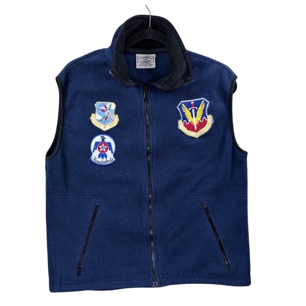 Timberline Fleece Vest M Navy Military Patches SAC TAC Thunderbirds